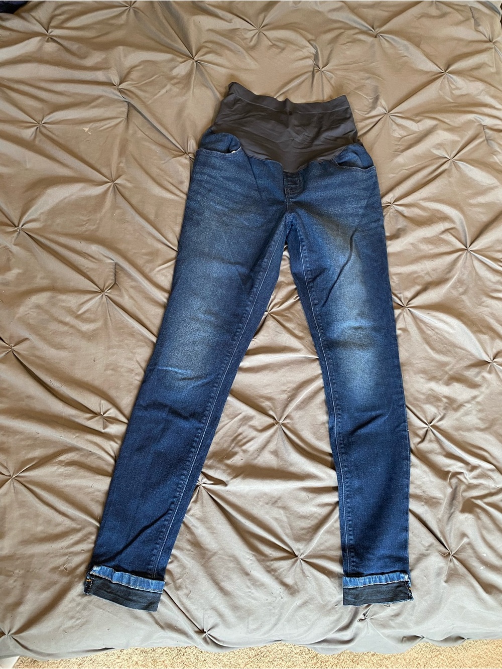 Old Navy Dark Blue Skinny Maternity Jeans with Gray Panel